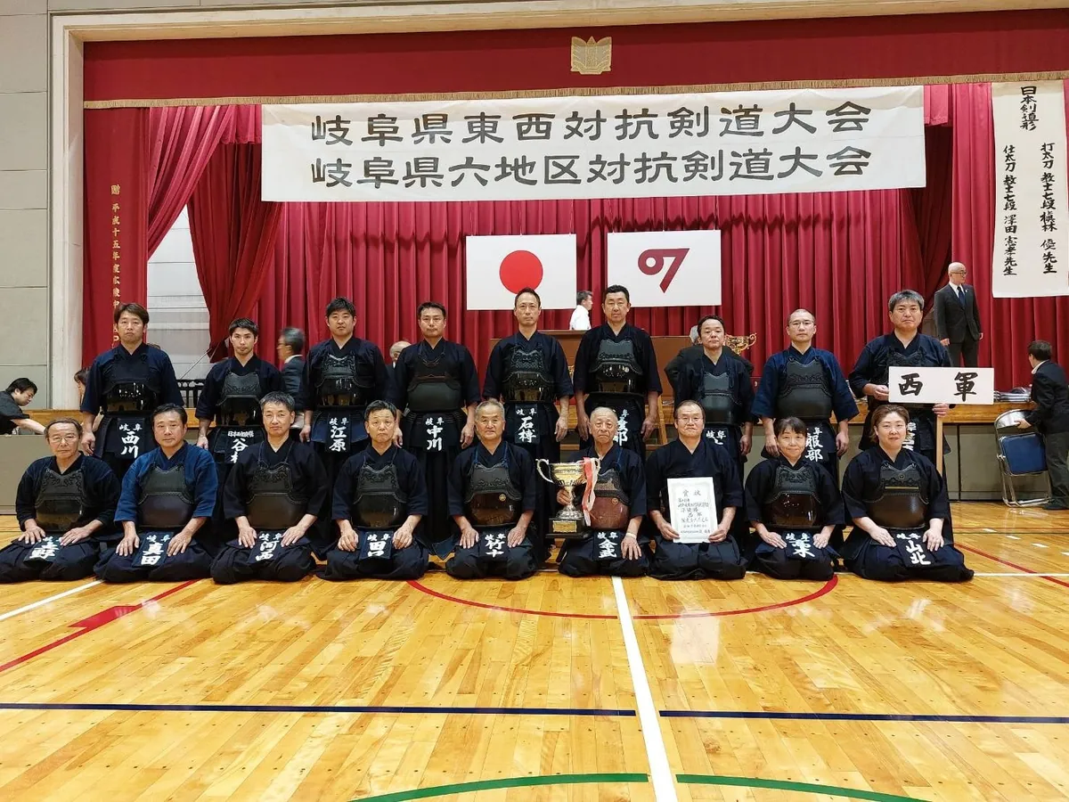 第48回岐阜県東西対抗剣道大会 西軍の選手団